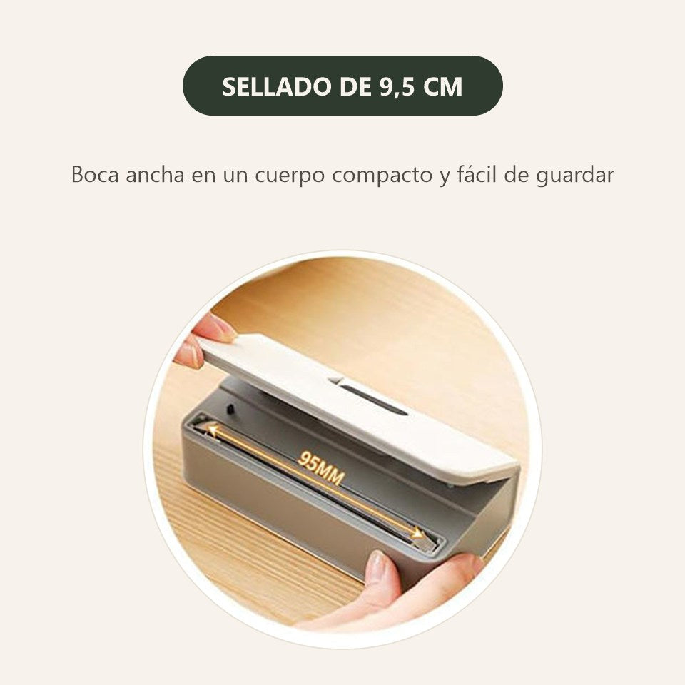 Sellado de 9,5 cm — boca ancha en un cuerpo compacto