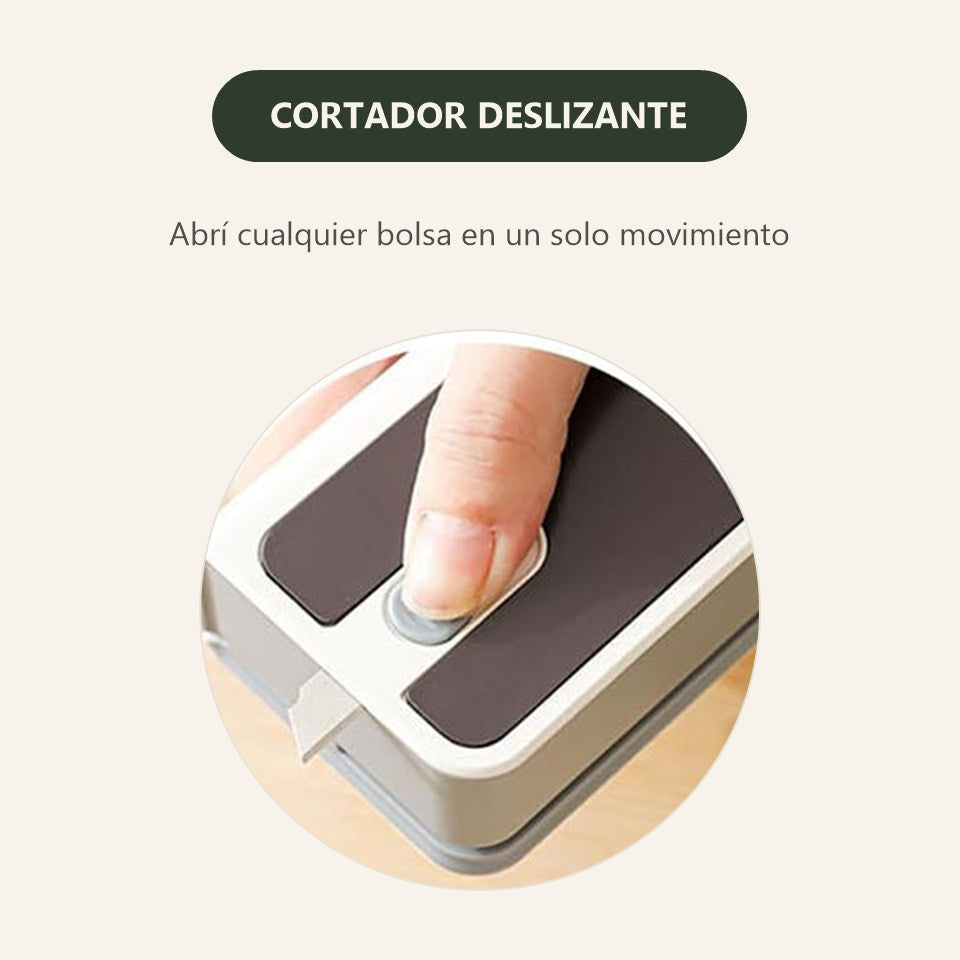Cutter deslizante — abrí cualquier bolsa en un solo movimiento